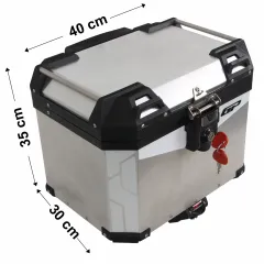 Universal 37 lt Alüminyum Motosiklet Çantası Gri - GP Kompozit