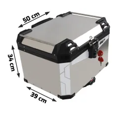 Universal 45 lt Alüminyum Motosiklet Çantası Gri - GP Kompozit