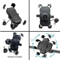 Knmaster TT-450WU Titreşim Engelleyici Kablosuz Şarj Özellikli Telefon Tutucu