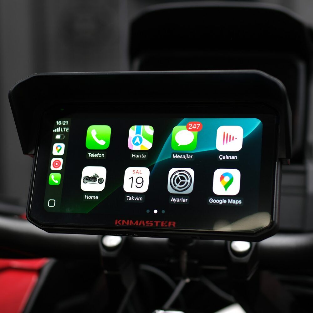KNMASTER MOTOPLAY 1000 – 6.25” Kablosuz CarPlay & Android Auto Destekli Motosiklet Multimedya Ekranı
